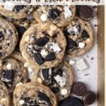 pinterest graphic for cookies and cream cookies