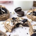 pinterest graphic for cookies and cream cookies