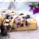 pinterest image for blueberry almond cake