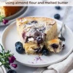 pinterest image for blueberry almond cake