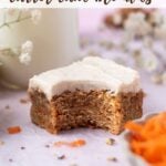 pinterest image for carrot cake blondies
