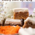 pinterest image for carrot cake blondies