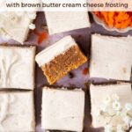 pinterest image for carrot cake blondies