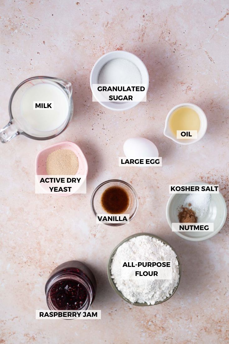 ingredients for raspberry donuts