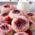 pinterest image for raspberry donuts