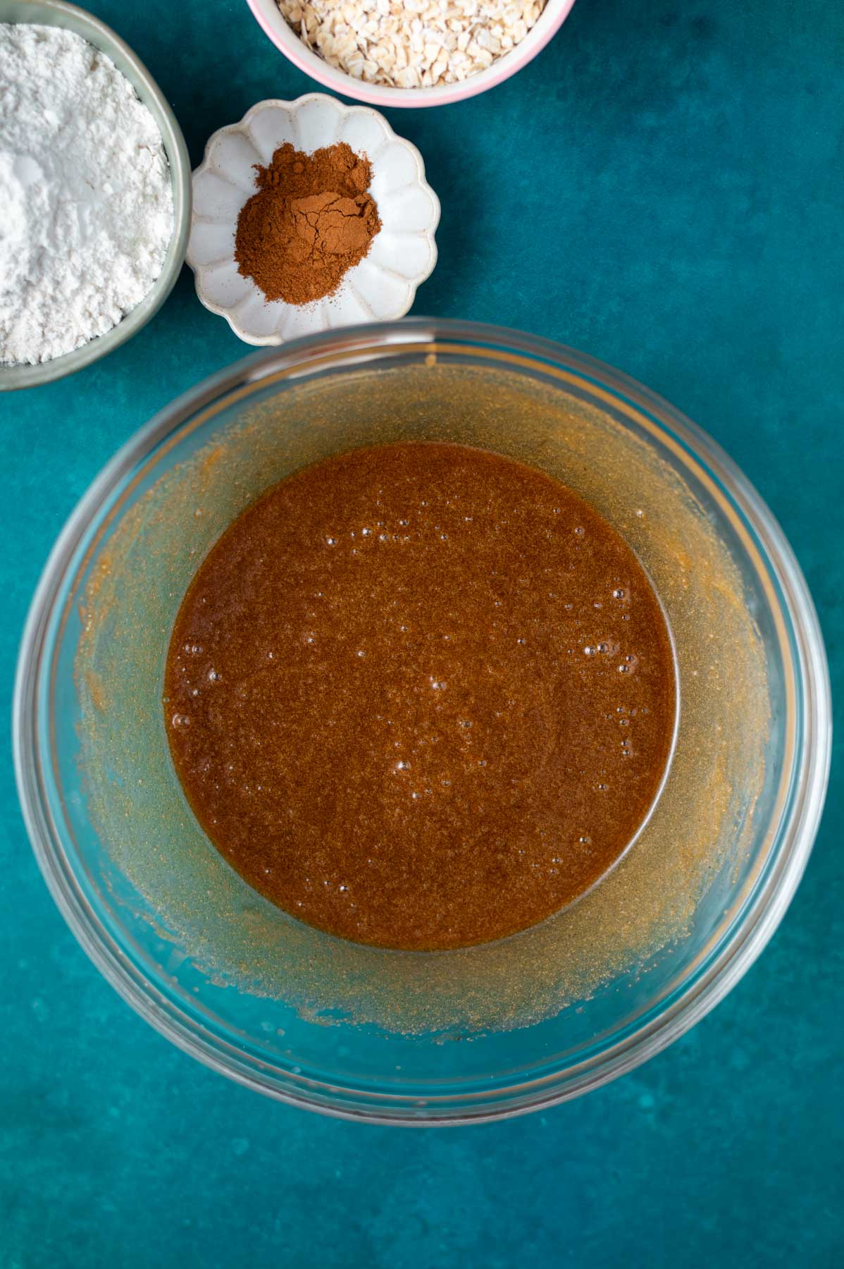 cookie bar batter once eggs and vanilla have been whisked in