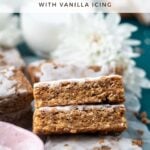pinterest image for iced oatmeal bars