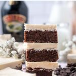 pinterest image for Irish cream brownies