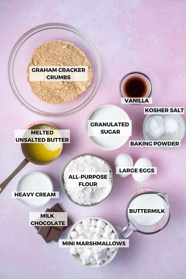 ingredients for s'mores cake