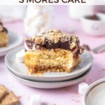 pinterest graphic for s'mores cake