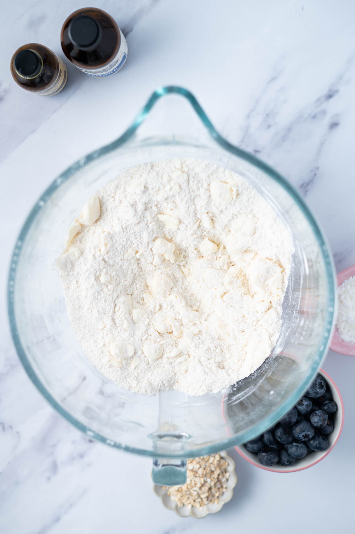 butter and sugar mixed together in a mixing bowl