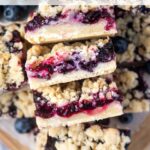 Pinterest image for blueberry crumble bars