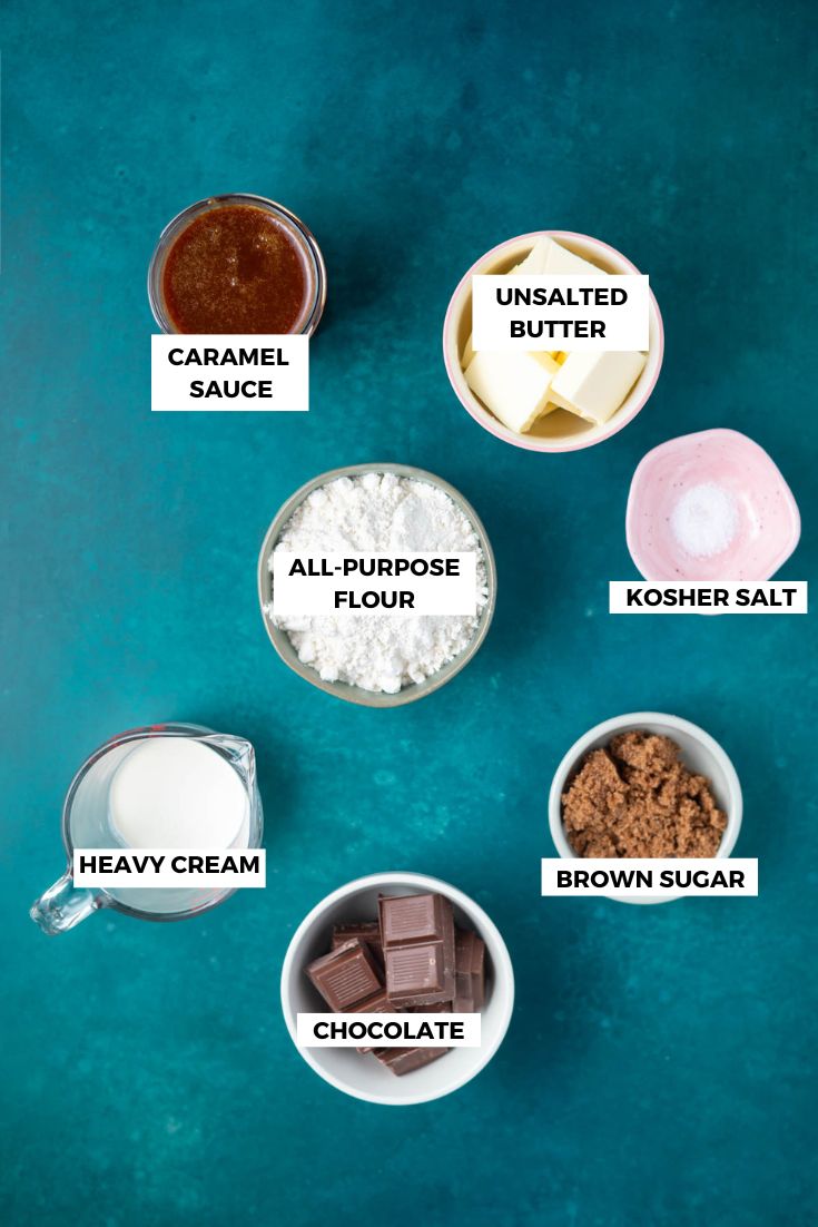 ingredients for caramel slice
