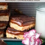 pinterest image for caramel slice