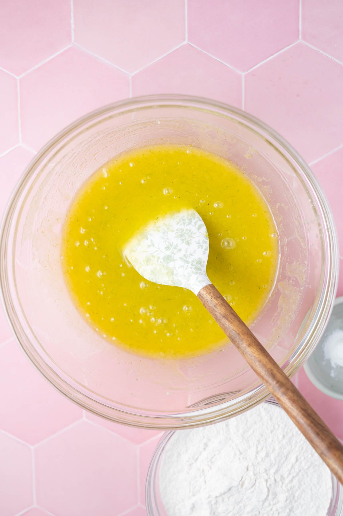 cookie dough after egg yolks and lime juice have been added