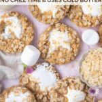 pinterest image for rice crispy cookies