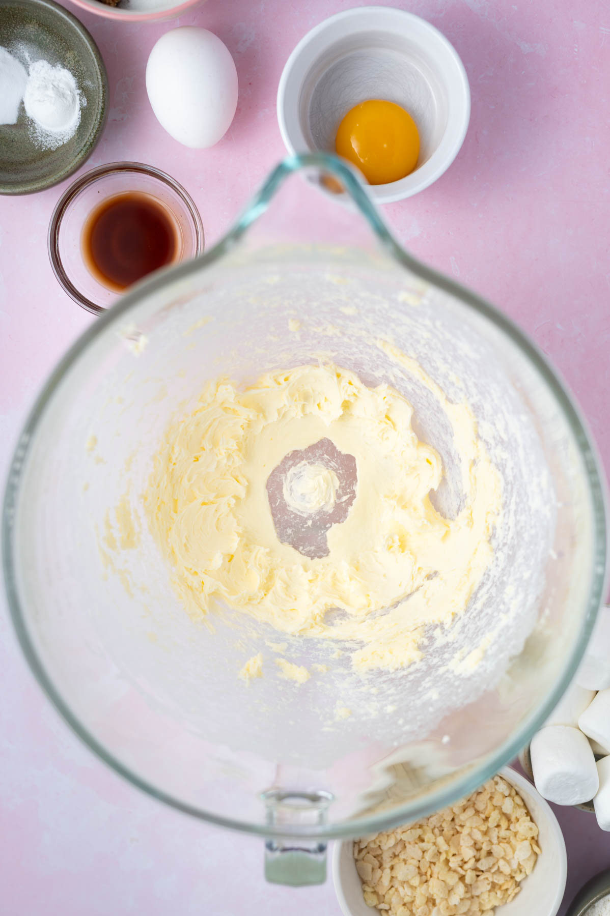 butter beaten in a mixing bowl