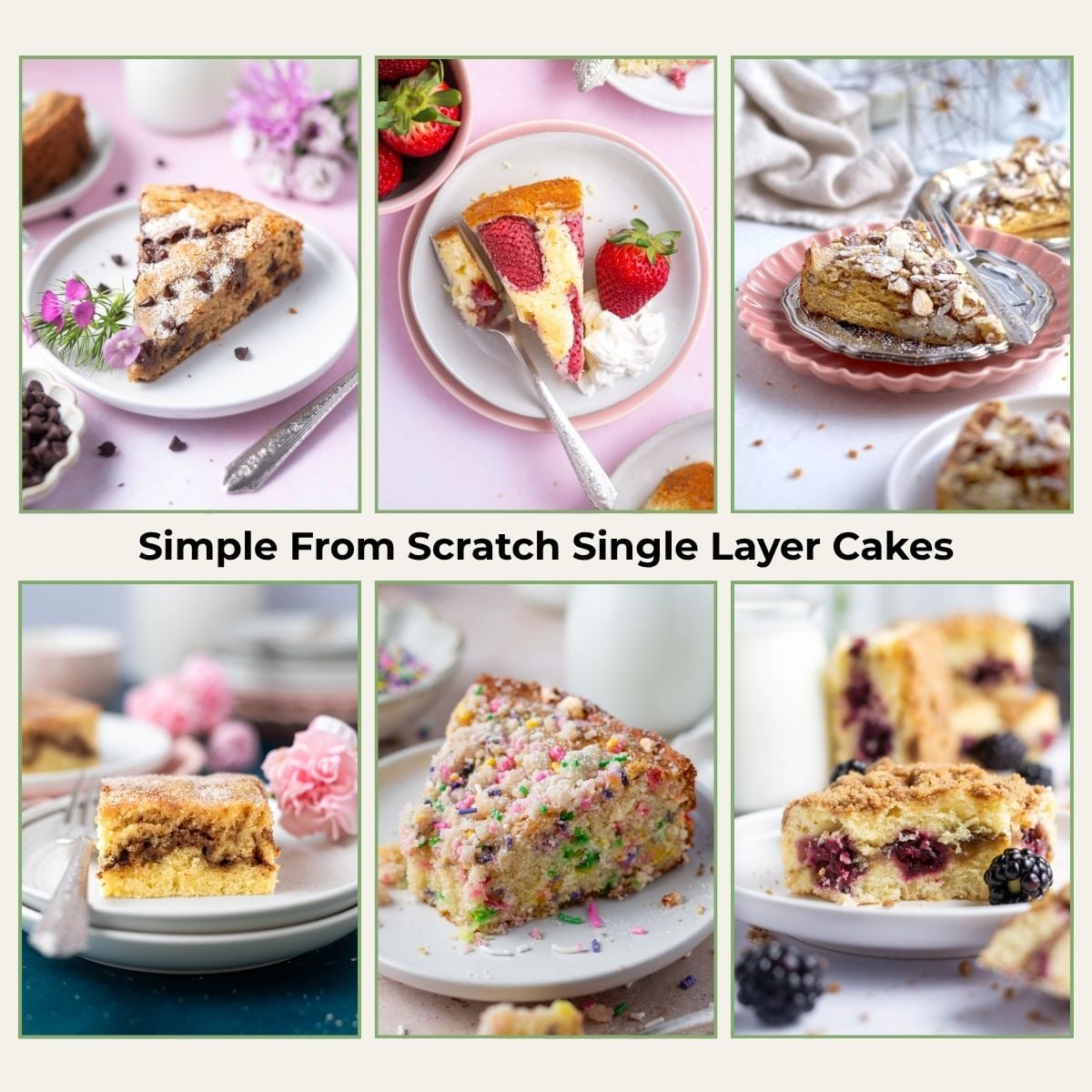 Easy Single Layer Cakes without Frosting ~ two sugar bugs