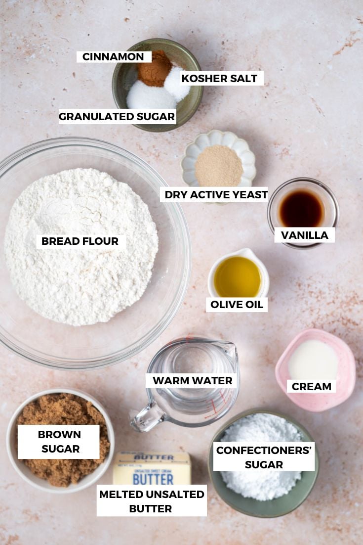 ingredients for cinnamon focaccia