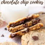 pinterest image for crispy chocolate chip cookies