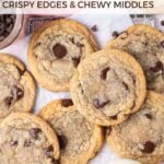 pinterest image for chewy chocolate chip cookies