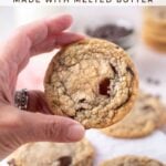 pinterest image for crispy chocolate chip cookies