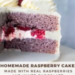 pinterest image for raspberry cake