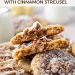 pinterest image for coffee cake cookies