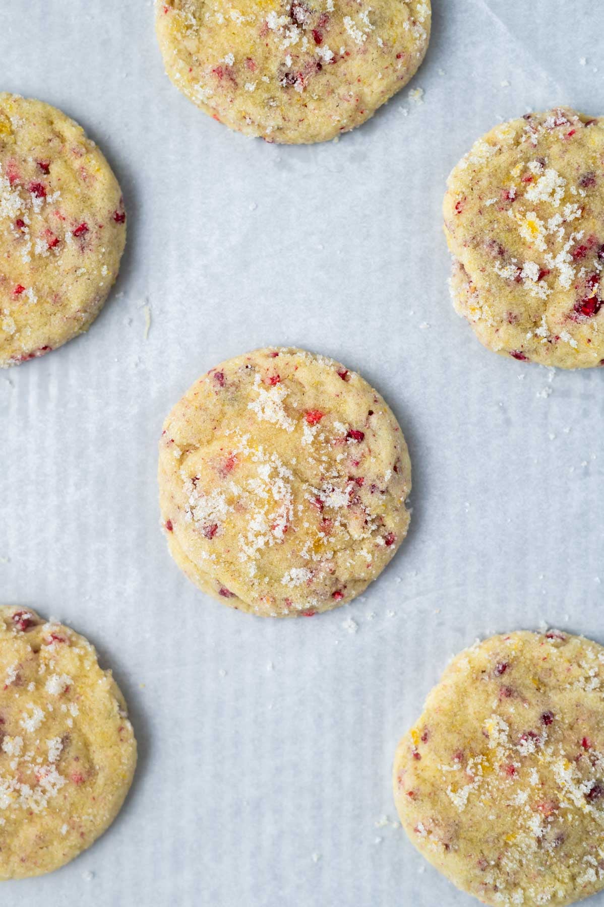 baked cookies on parchment lined baking pan