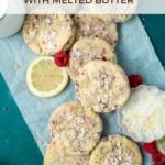 pinterest image for lemon raspberry cookies