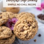 pinterest image for oatmeal peanut butter chocolate chip cookies