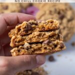 pinterest image for oatmeal peanut butter chocolate chip cookies