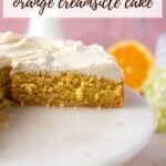 pinterest image for orange creamsicle cake