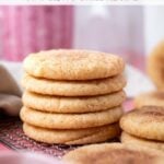 pinterest image for soft snickerdoodle cookies