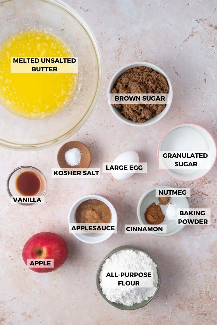 ingredients for apple cinnamon blondies
