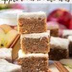 pinterest image for apple cinnamon blondies