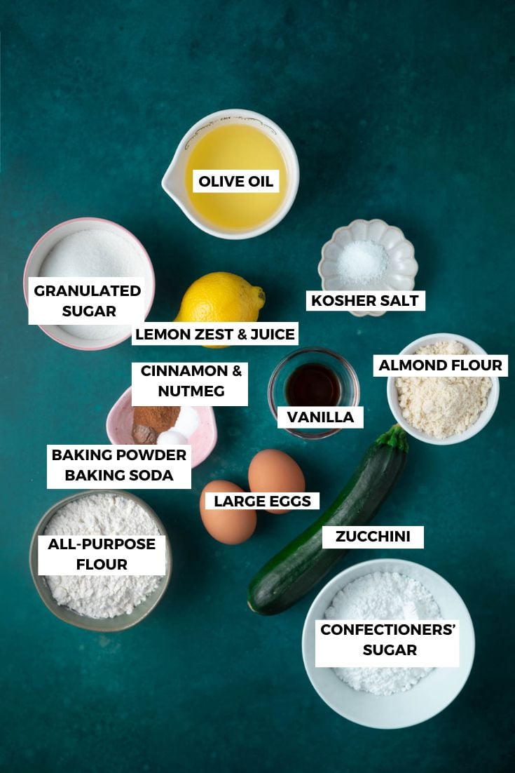 ingredients for lemon zucchini cake