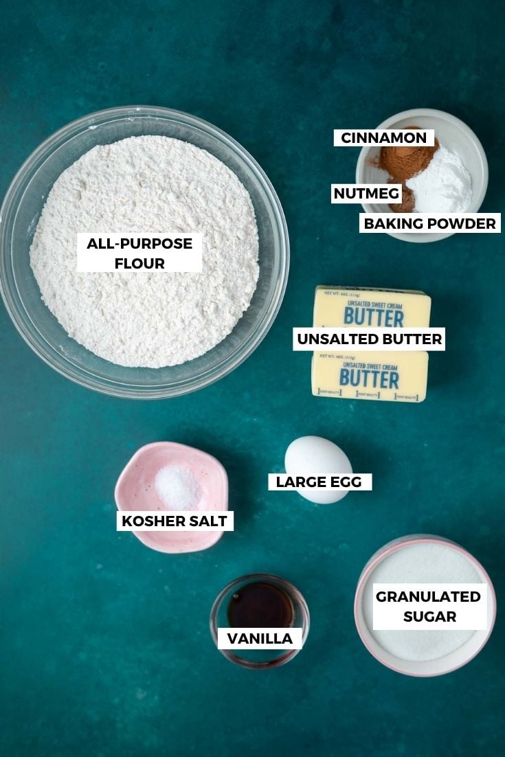 ingredients for cinnamon sugar cookies
