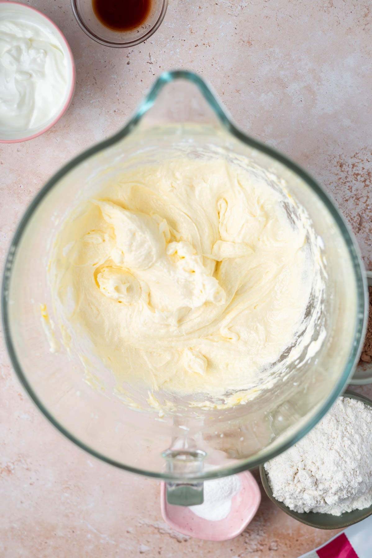 cake batter after eggs have been added