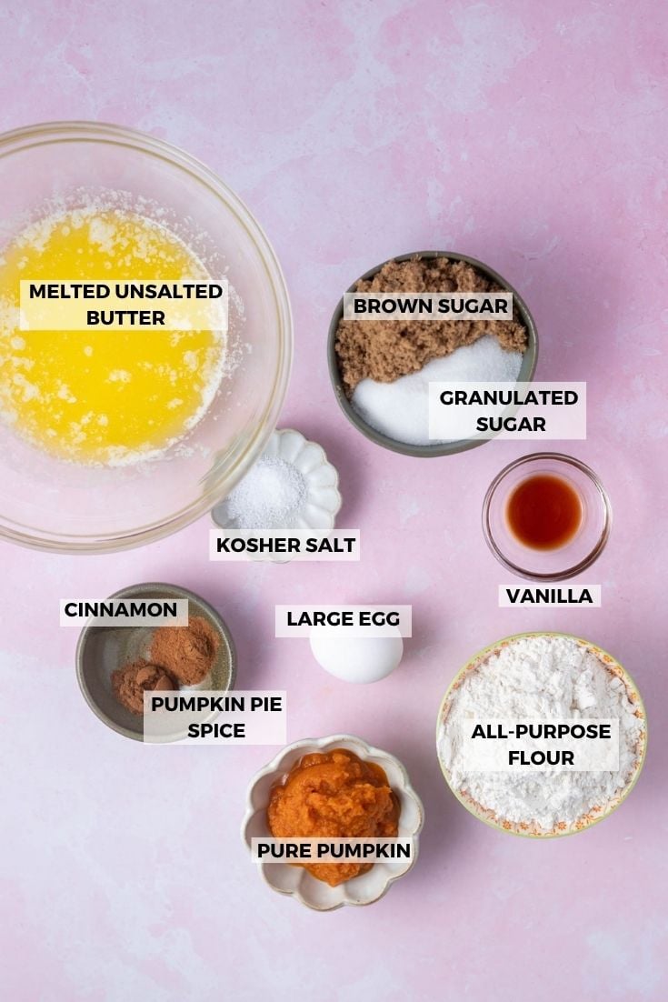 ingredients for pumpkin blondies