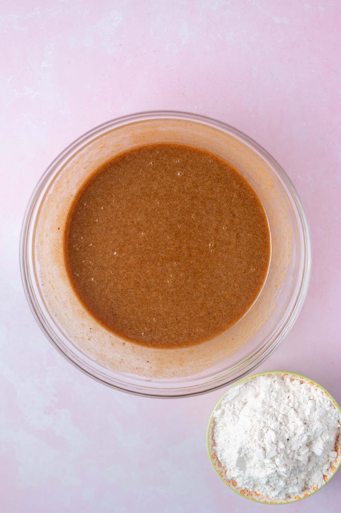 blondie batter in a bowl before the flour is added