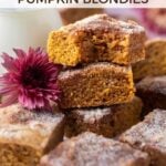pinterest graphic for pumpkin blondies