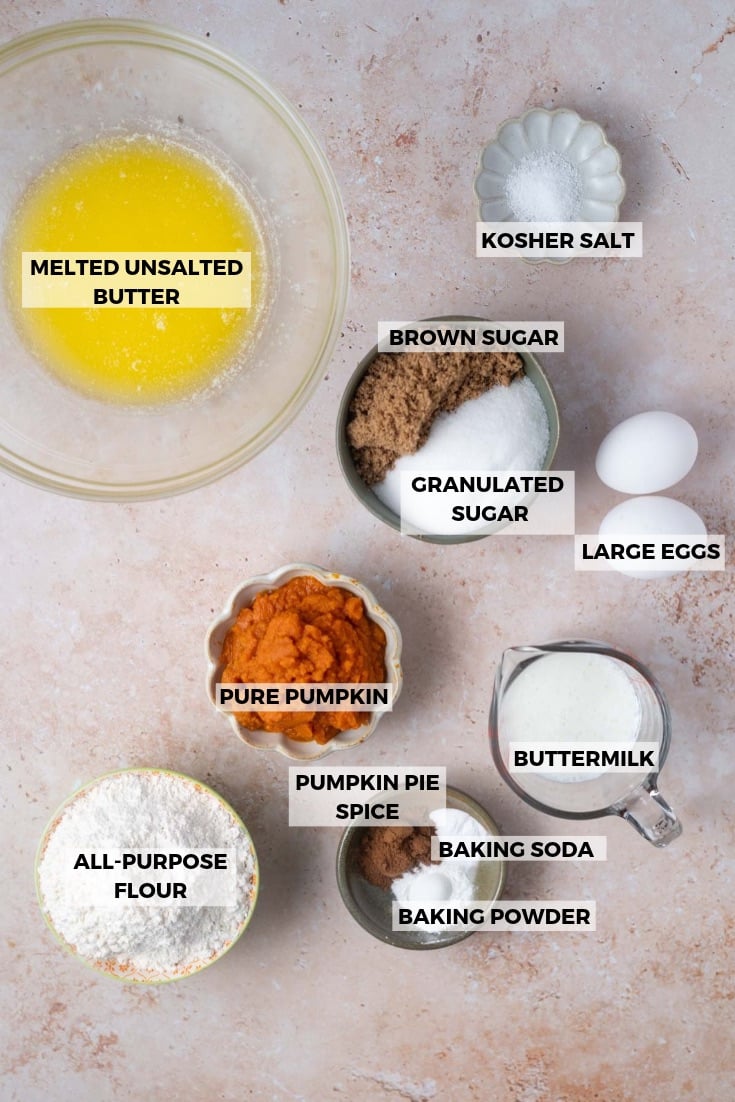 ingredients for pumpkin coffee cake