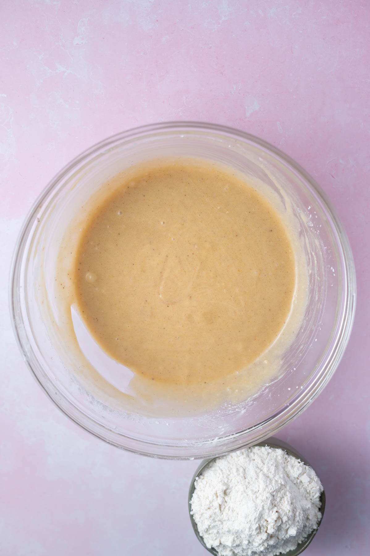 cookie dough after the eggnog has been added