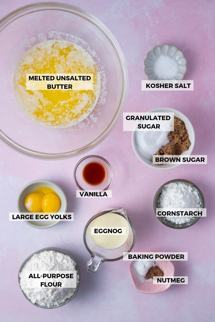 ingredients for eggnog sugar cookies
