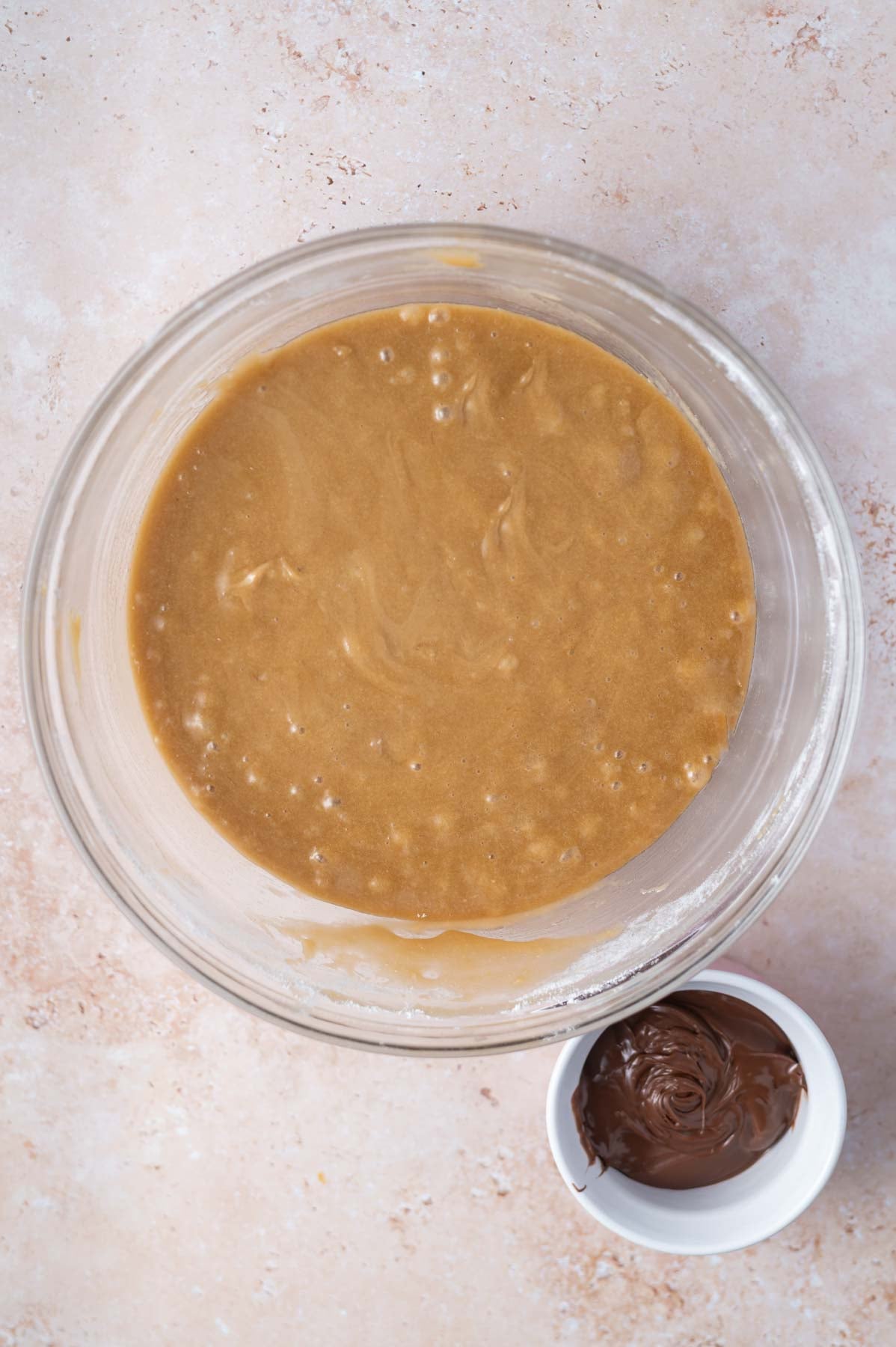 blondie batter in a glass bowl