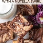 pinterest image for Nutella blondies